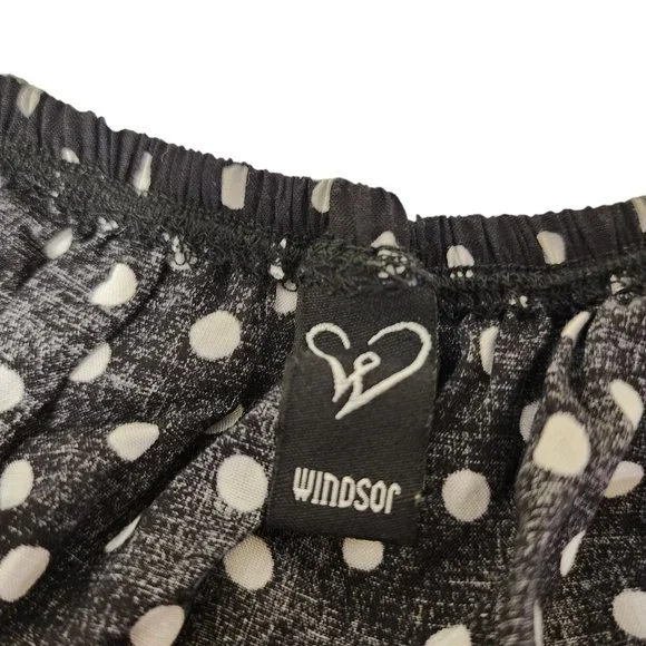 Windsor Lace Up Polka Dot Crop Top - Black/White, Small - Picture 8 of 10